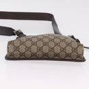 GUCCI GG Supreme Shoulder Bag PVC Beige Silver 92562 Auth 206719-7