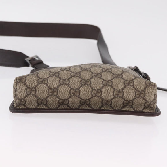 GUCCI GG Supreme Shoulder Bag PVC Beige Silver 92562 Auth 206719
