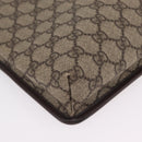 GUCCI GG Supreme Shoulder Bag PVC Beige Silver 92562 Auth 206719-17