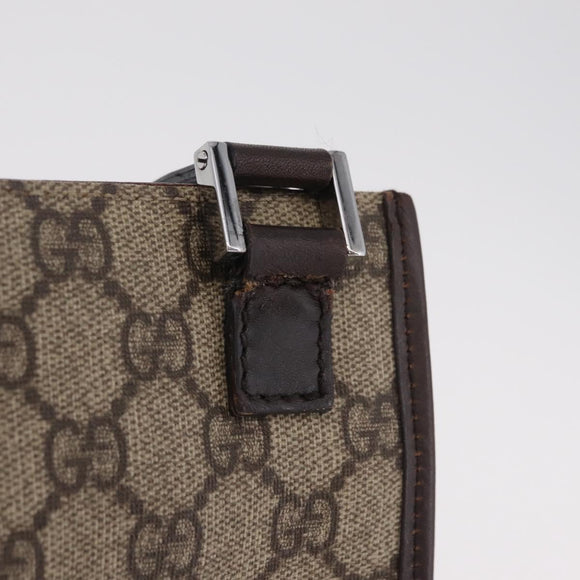 GUCCI GG Supreme Shoulder Bag PVC Beige Silver 92562 Auth 206719
