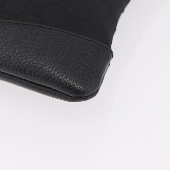 GUCCI GG Canvas Shoulder Bag Outlet Black Silver 374414 Auth 206722A