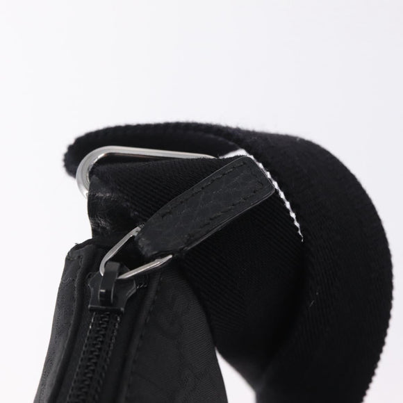 GUCCI GG Canvas Shoulder Bag Outlet Black Silver 374414 Auth 206722A
