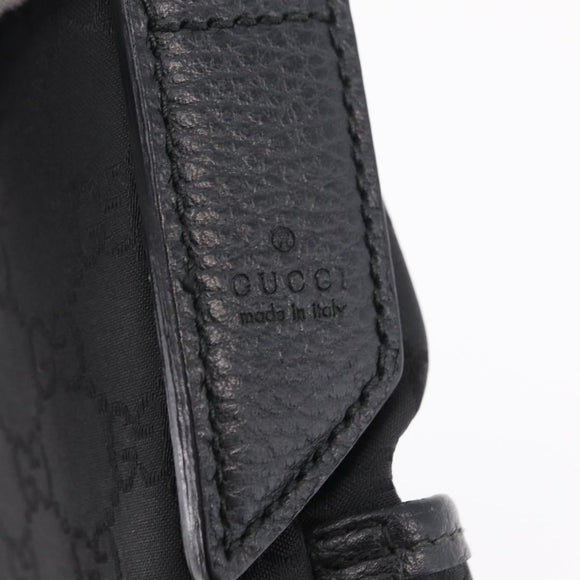 GUCCI GG Canvas Shoulder Bag Outlet Black Silver 374414 Auth 206722A