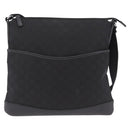 GUCCI GG Canvas Shoulder Bag Outlet Black Silver 374414 Auth 206722A-2