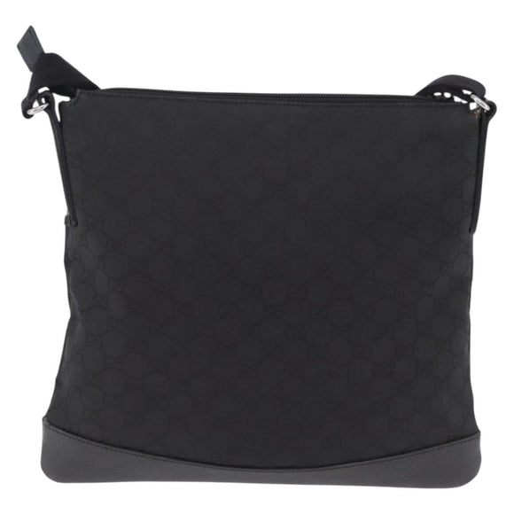 GUCCI GG Canvas Shoulder Bag Outlet Black Silver 374414 Auth 206722A