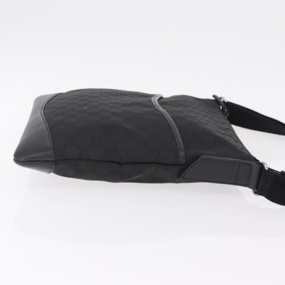 GUCCI GG Canvas Shoulder Bag Outlet Black Silver 374414 Auth 206722A
