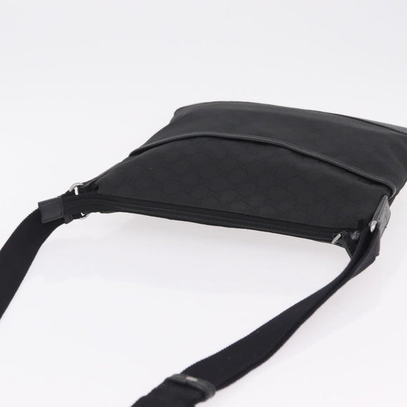 GUCCI GG Canvas Shoulder Bag Outlet Black Silver 374414 Auth 206722A
