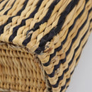 LOEWE Tote Bag Raffia Beige Silver Auth 206724M-15