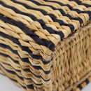LOEWE Tote Bag Raffia Beige Silver Auth 206724M-16