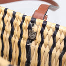 LOEWE Tote Bag Raffia Beige Silver Auth 206724M-10