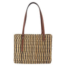 LOEWE Tote Bag Raffia Beige Silver Auth 206724M-2