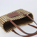 LOEWE Tote Bag Raffia Beige Silver Auth 206724M-6