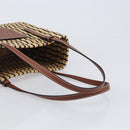 LOEWE Tote Bag Raffia Beige Silver Auth 206724M-7