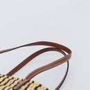 LOEWE Tote Bag Raffia Beige Silver Auth 206724M-14
