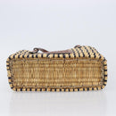 LOEWE Tote Bag Raffia Beige Silver Auth 206724M-5