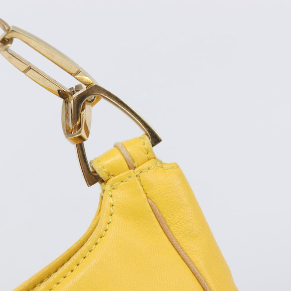 LOEWE Shoulder Bag Leather Yellow Gold Auth 206726A