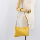 LOEWE Shoulder Bag Leather Yellow Gold Auth 206726A-24