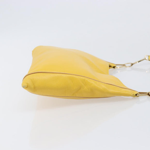 LOEWE Shoulder Bag Leather Yellow Gold Auth 206726A