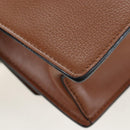 Miu Miu Shoulder Bag Leather Brown Gold Auth 206727M-17