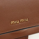 Miu Miu Shoulder Bag Leather Brown Gold Auth 206727M-19