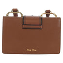 Miu Miu Shoulder Bag Leather Brown Gold Auth 206727M-2
