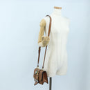 Miu Miu Shoulder Bag Leather Brown Gold Auth 206727M-31