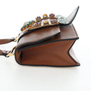 Miu Miu Shoulder Bag Leather Brown Gold Auth 206727M-3