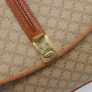 CELINE Macadam Canvas Shoulder Bag PVC Beige Gold Auth 206728-19