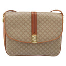 CELINE Macadam Canvas Shoulder Bag PVC Beige Gold Auth 206728-13