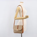 CELINE Macadam Canvas Shoulder Bag PVC Beige Gold Auth 206728-27