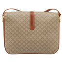 CELINE Macadam Canvas Shoulder Bag PVC Beige Gold Auth 206728-2