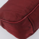 PRADA Shoulder Bag Nylon Red Silver Auth 206730A-14