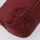 PRADA Shoulder Bag Nylon Red Silver Auth 206730A-16