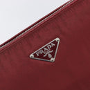 PRADA Shoulder Bag Nylon Red Silver Auth 206730A-17