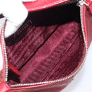 PRADA Shoulder Bag Nylon Red Silver Auth 206730A-11