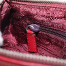 PRADA Shoulder Bag Nylon Red Silver Auth 206730A-22