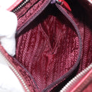 PRADA Shoulder Bag Nylon Red Silver Auth 206730A-23