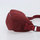 PRADA Shoulder Bag Nylon Red Silver Auth 206730A-3