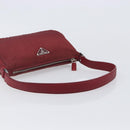 PRADA Shoulder Bag Nylon Red Silver Auth 206730A-7