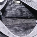 PRADA Shoulder Bag Nylon Black Silver Auth 206732-11
