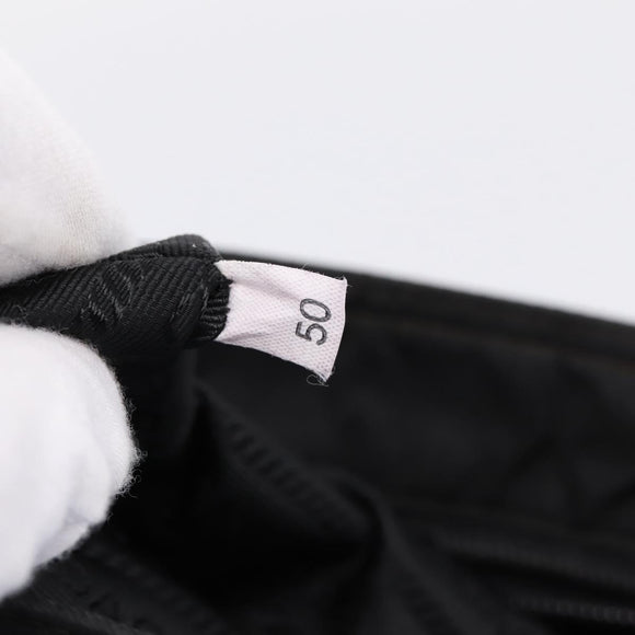 PRADA Shoulder Bag Nylon Black Silver Auth 206732