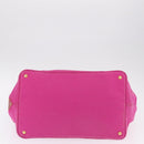 PRADA Canapa L Hand Bag Canvas Pink Gold Auth 206733A-10