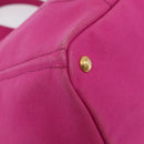 PRADA Canapa L Hand Bag Canvas Pink Gold Auth 206733A-11