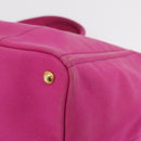PRADA Canapa L Hand Bag Canvas Pink Gold Auth 206733A-12