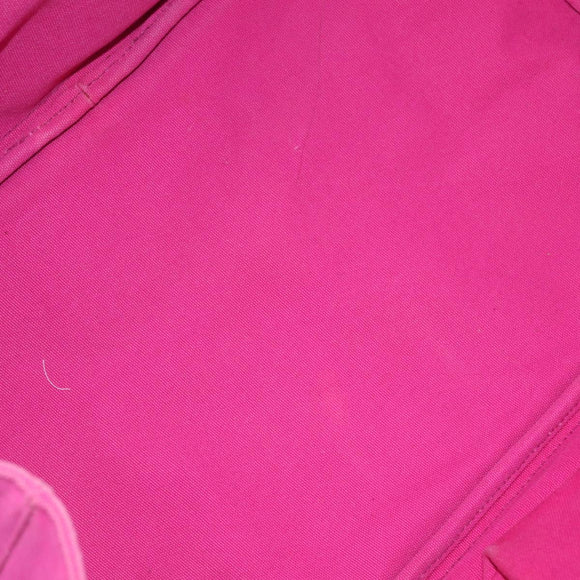 PRADA Canapa L Hand Bag Canvas Pink Gold Auth 206733A