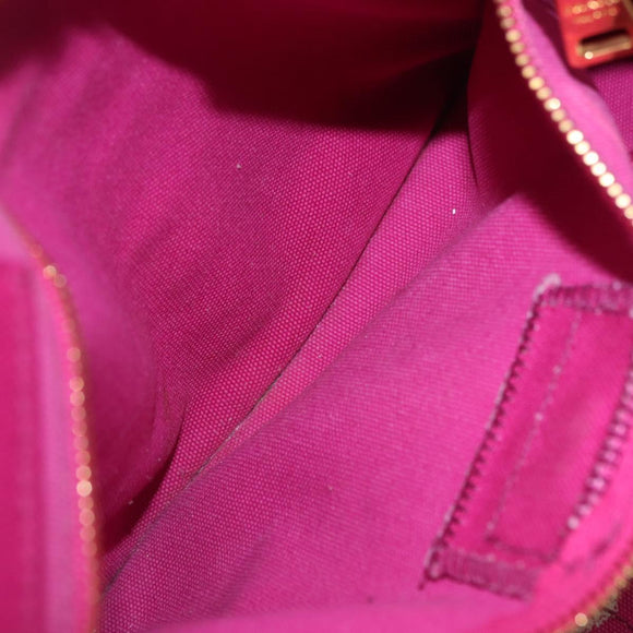 PRADA Canapa L Hand Bag Canvas Pink Gold Auth 206733A