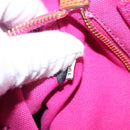 PRADA Canapa L Hand Bag Canvas Pink Gold Auth 206733A-24