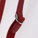 Christian Dior Trotter Canvas Shoulder Bag Red Silver Auth 206734V-9