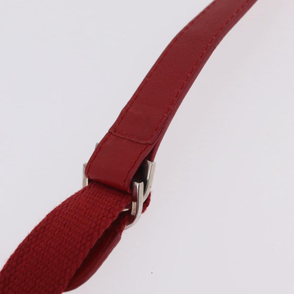 Christian Dior Trotter Canvas Shoulder Bag Red Silver Auth 206734V