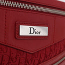 Christian Dior Trotter Canvas Shoulder Bag Red Silver Auth 206734V-20